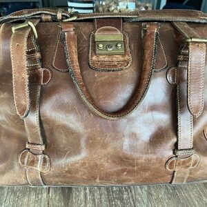 Leather Weekender Travel Bag - Brown